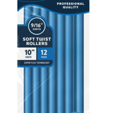 Annie Soft Twist Rollers 10%22 Length 9:16%22 Diameter Blue 12 Count #1261