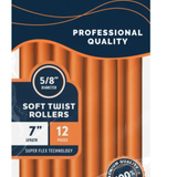 Annie Soft Twist Rollers 7%22 Length 5:8%22 Diameter Orange 12 Count #1252