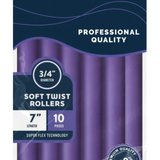 Annie Soft Twist Rollers 7%22 Length 3:4%22 Diameter Purple 10 Count #1254