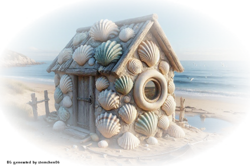 ein muschelhaus am strand (3)