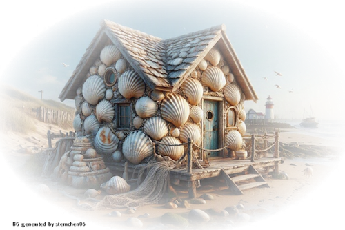 ein muschelhaus am strand (2)