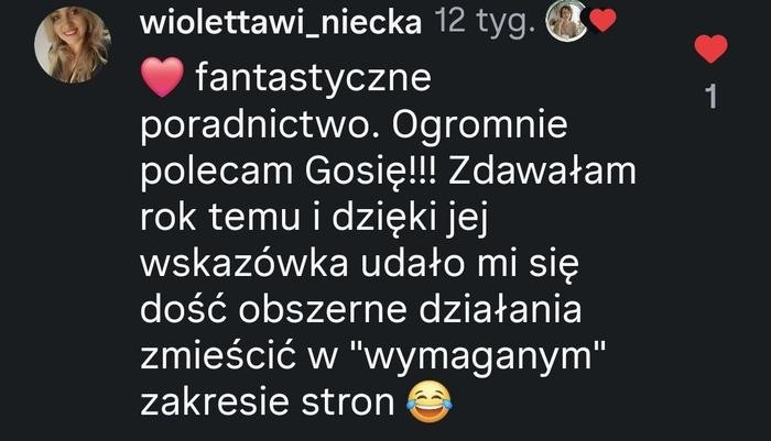 Opinia 4 - Wioletta Winiecka - Limit 4 stron A4
