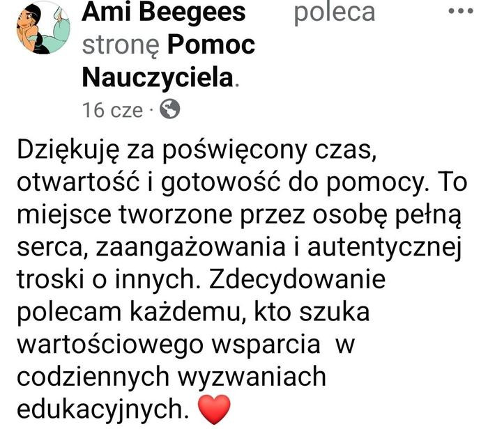 Opinia 3 - Rekomendacja Ami Beegees na Facebooku