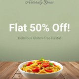 Golden Pasta Bowl on Sage Gradient Background