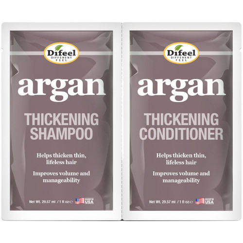 Difeel Shampoo and Conditioner Packet Argan Thickening 2 x 1 oz.jpg