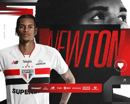 São Paulo formaliza chegada de Newton e atacante celebra apoio da Torcida