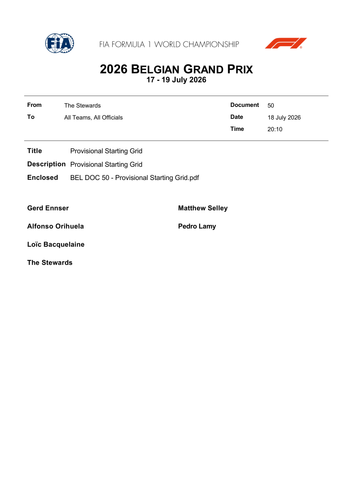 [Belgian GP]Doc 50 Provisional Starting Grid page 1.png