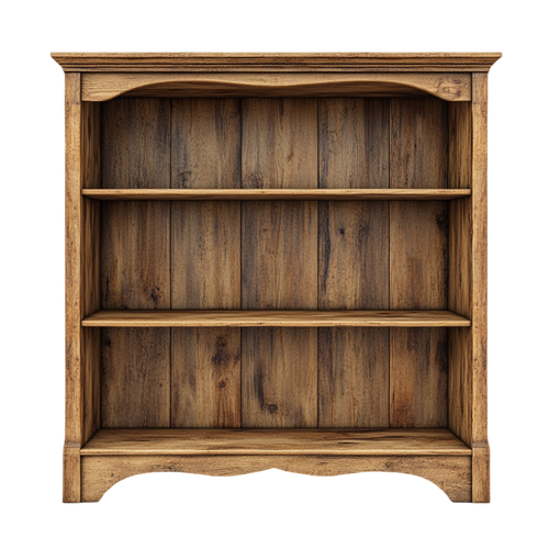 vecteezy rustic wooden bookshelf with three shelves on transparent 54592390.png