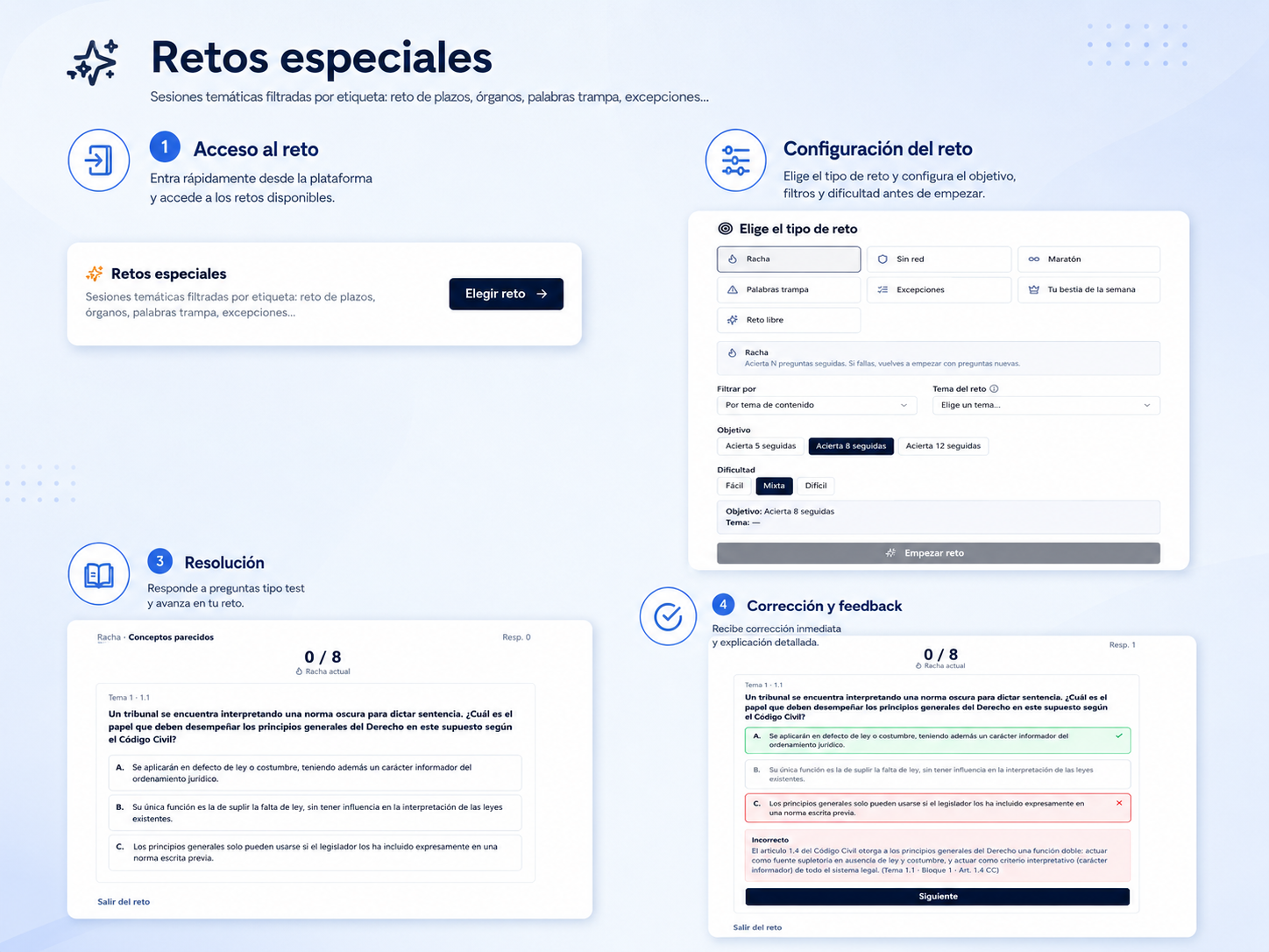 Configuración y resolución de Retos Especiales