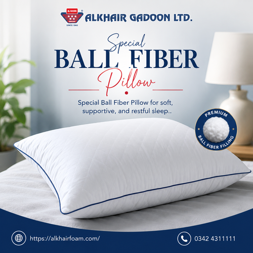 Special Ball Fiber Pillow – Soft & Supportive Sleep | Alkhair Foam.png