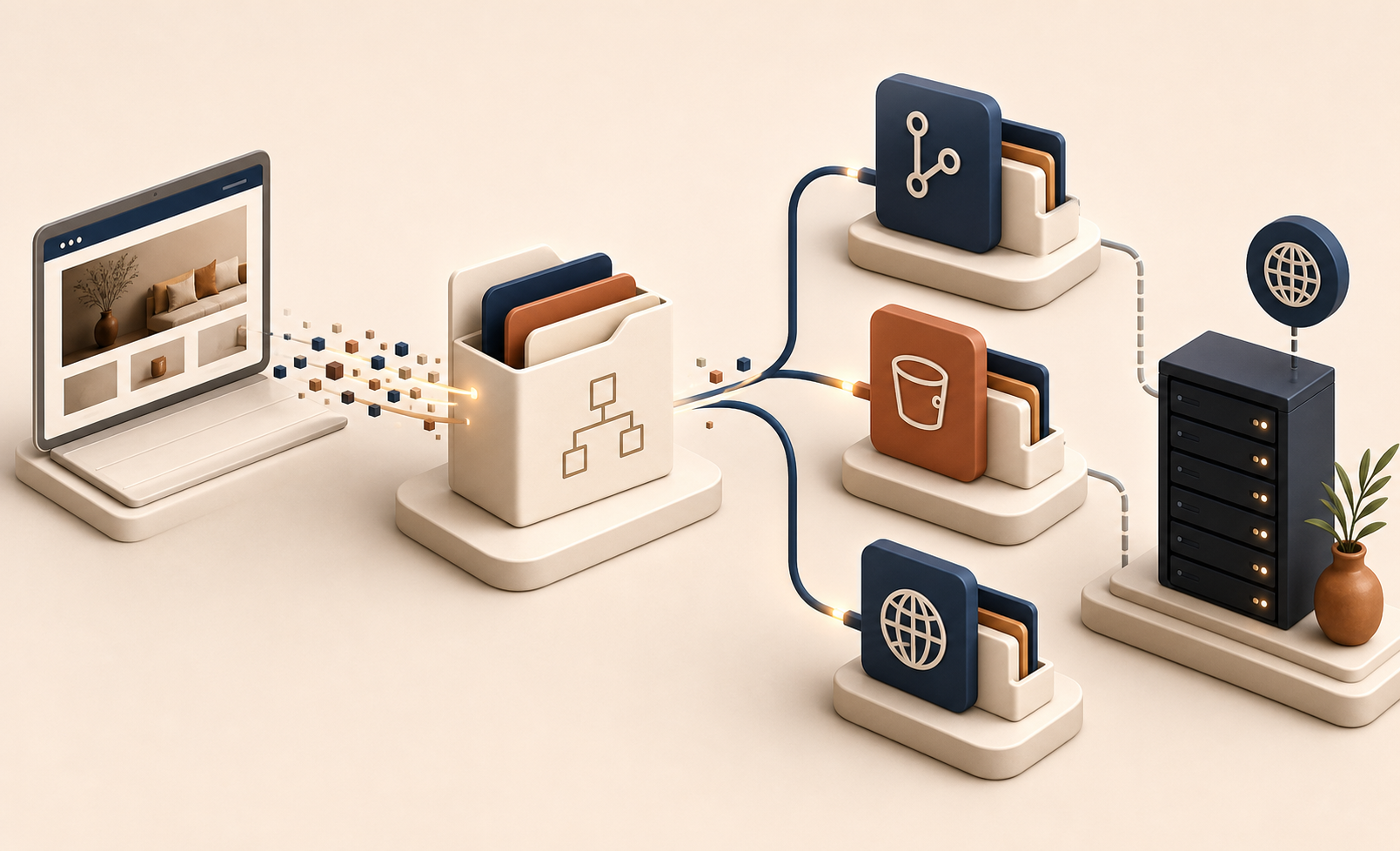 Squarespace hosting workflow illustration
