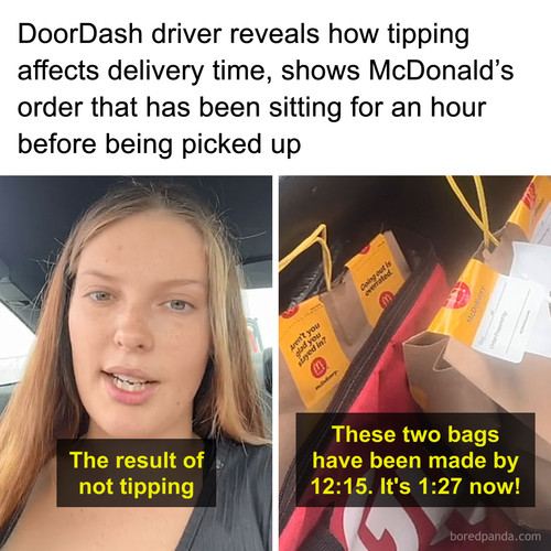 doordash driver not tipping late mcdonalds food delivery.jpg