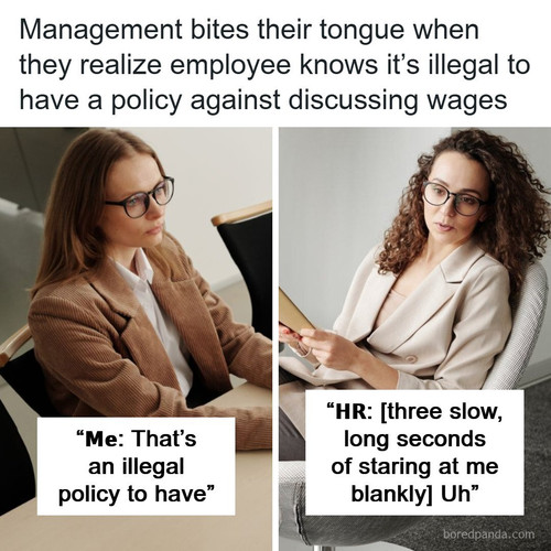 hr threatens employee after discussing wages coworkers.jpg