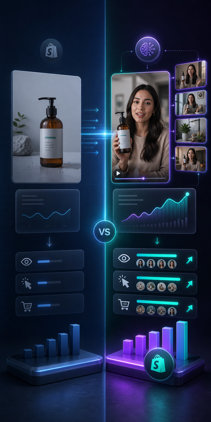 Static product shot versus AI UGC variation
