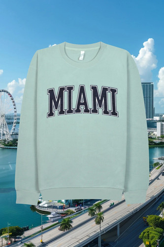 Adult Polar Fleece Ribbed Cuffs & Hem Crewneck Sweatshirt - MIAMI Embroidery-POL SINGA SAGE.jpg