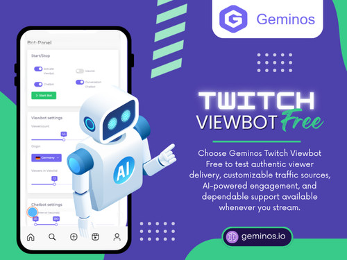 Focusing on engaging content, consistent streaming, audience interaction, and thoughtful promotion creates a much stronger foundation than relying solely on numbers. Those looking to get twitch viewbot free should always prioritize safe, reliable, and transparent solutions that support genuine channel development.

Read Our Blogs:
https://geminosio.wordpress.com
https://geminosio.medium.com/free-twitch-viewer-b0dabc45ceac 
https://geminosio.tumblr.com

More Links:
https://linktr.ee/geminosio
https://gravatar.com/geminosio
https://www.apsense.com/user/geminosio