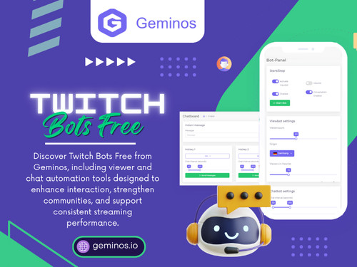 Many creators search for twitch bots free or twitch viewer bot free because standing out on Twitch can feel challenging during the early stages. Visibility is important, but it delivers the best results when paired with entertaining content and genuine audience interaction.

Read Our Blogs:
https://geminosio.jimdofree.com
https://geminosio.medium.com/free-twitch-viewer-b0dabc45ceac 
https://geminosio.tumblr.com

More Links:
https://solo.to/geminosio
https://sketchfab.com/geminosio
https://www.band.us/@geminosio