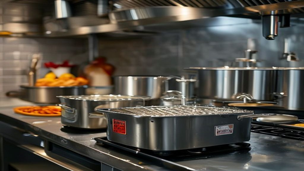 Clean commercial fryer vats after filtration and closing checklist in a restaurant kitchen