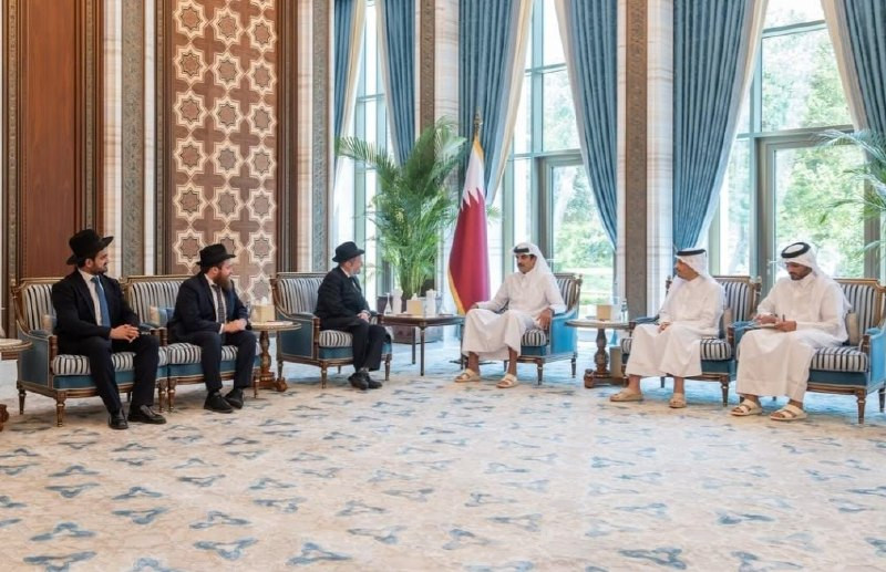 وكالة الأنباء القطرية الرسمية: الشيخ تميم بن حمد آل ثاني، استقبل في مكتبه بقصر لوسيل صباح اليوم، الحاخام مندي شيتريك رئيس تحالف الحاخامات اليهود في ال...