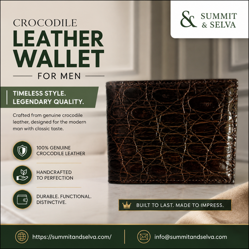 Premium Crocodile Leather Wallet for Men | Summit and Selva.png
