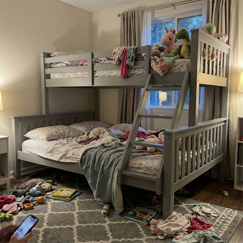 A Grey double and single bunk bed That Works for Both Kids and Adults.png