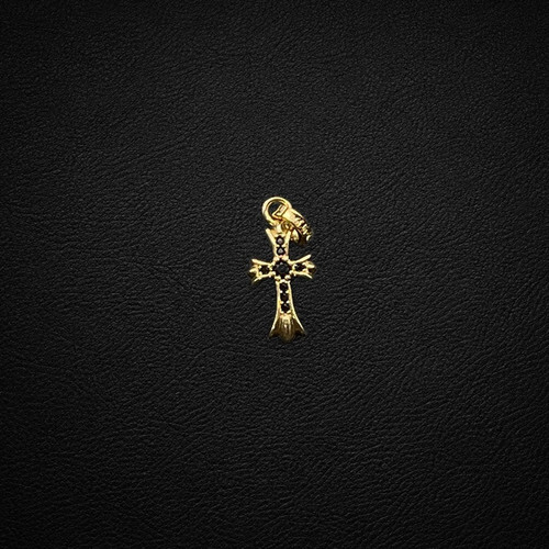 sku 026 CX098 金小十字架 黑钻(约239mm).jpg