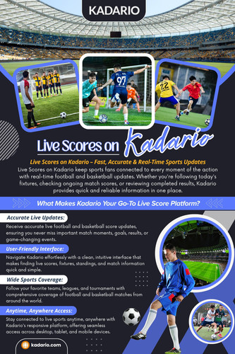 For many football enthusiasts, live scores on Kadario provide a convenient way to stay informed throughout the day. Through kadario com, supporters can follow matches across different leagues and competitions while accessing information that helps them stay connected to the sport.

Official Website: https://kadario.com/

Read Our Blogs:
https://kadario.weebly.com/
https://kadario.tumblr.com/
https://kadario.medium.com/

More Links:
https://mastodon.social/@kadario
https://www.reverbnation.com/artist/kadario
https://hashnode.com/@kadario