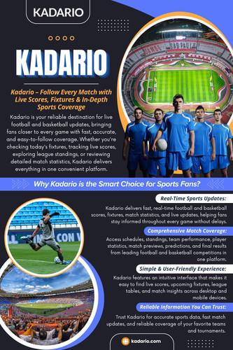 Platforms such as Kadario have become important tools for modern football fans. Whether tracking a title race, monitoring rival results, or following a dramatic cup tie, live scores on Kadario help supporters stay connected to every crucial moment.

Official Website: https://kadario.com/

Read Our Blogs:
https://penzu.com/public/db93705869554298
https://kadarioph.wordpress.com/
https://kadario.wixsite.com/kadarioph/

More Links:
https://www.twitch.tv/kadarioph/about
https://mix.com/kadario
https://www.bandlab.com/kadarioph