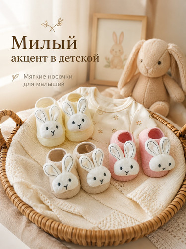 noski dlya malyshey zaychik bezhevye 2.jpg