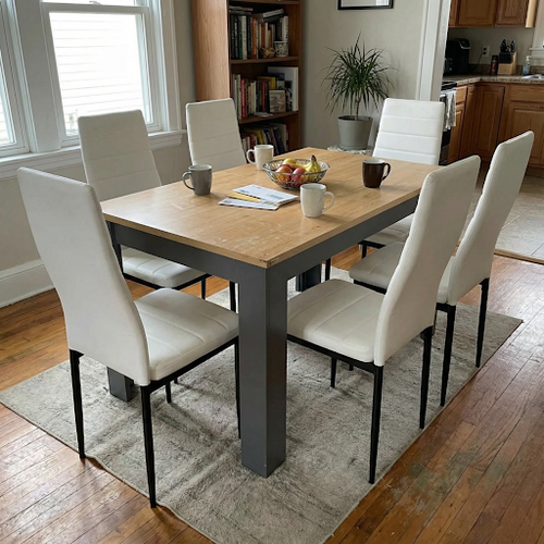 Simple and clean dining table and 6 chairs for a clutter-free look.png