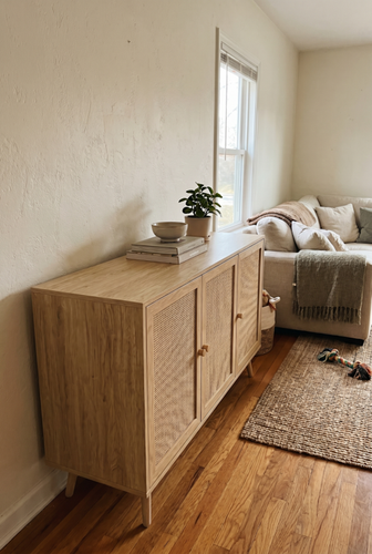 Wovena oak-effect sideboard from DHS for a hallway drop zone.png
