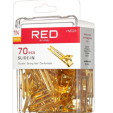Red by Kiss Slide In Clips (70 Count) Gold