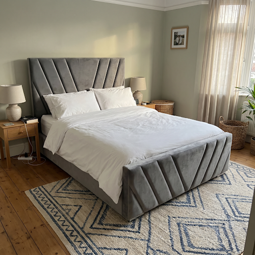Dark grey Double Vellure velvet ottoman storage bed.png