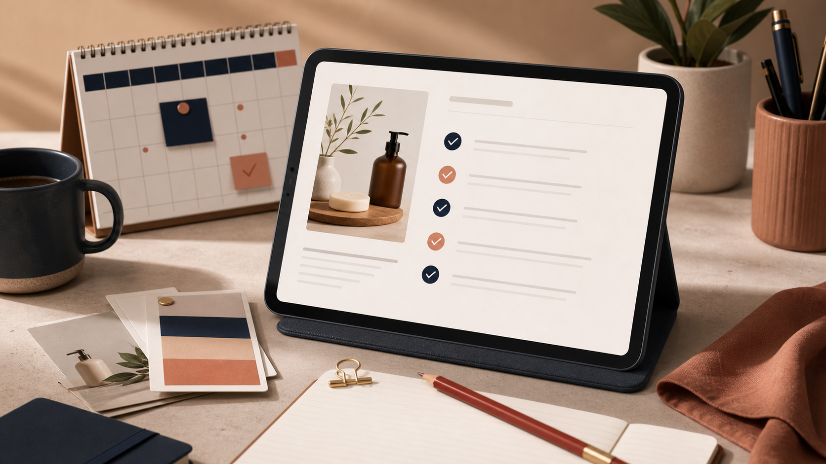 Draft review and publishing checklist for a Shopify blog post workflow