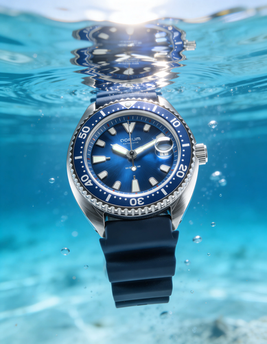 Qorum Reef Men’s Automatic Watch – Royal Blue Dial, Date Display, Silicon Strap.png
