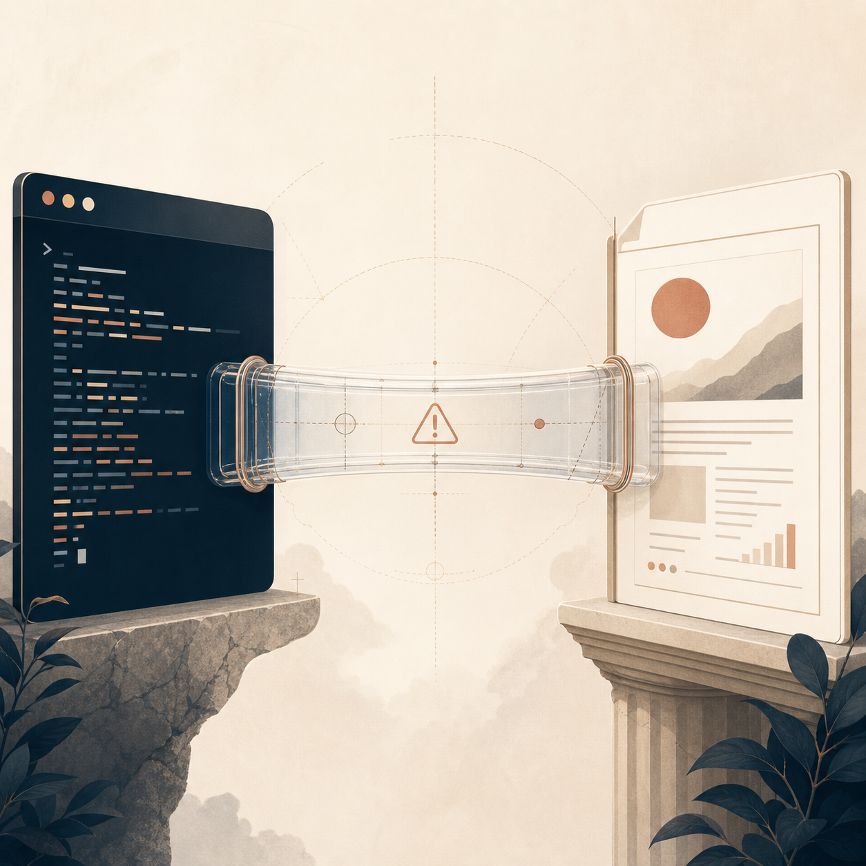 Fragile bridge between a live terminal and a stable output