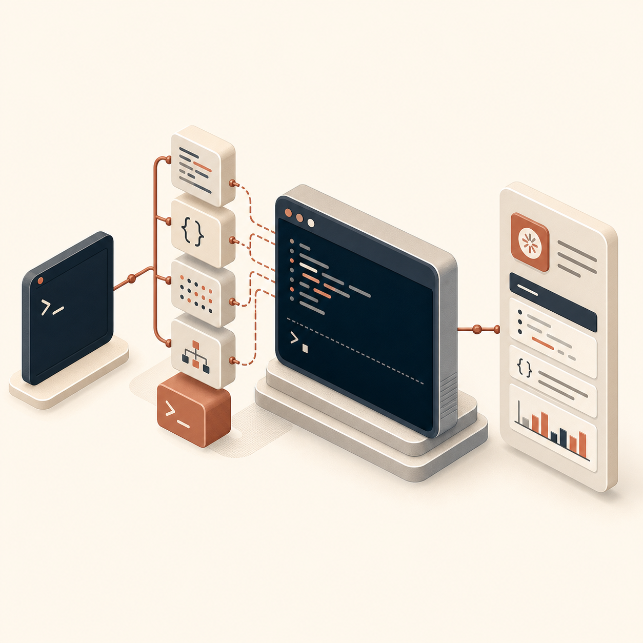 Isometric pipeline from prompt to structured output