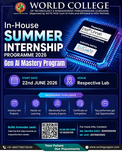 Gen AI Mastery Summer Internship Program 2026 at WCTM.jpg