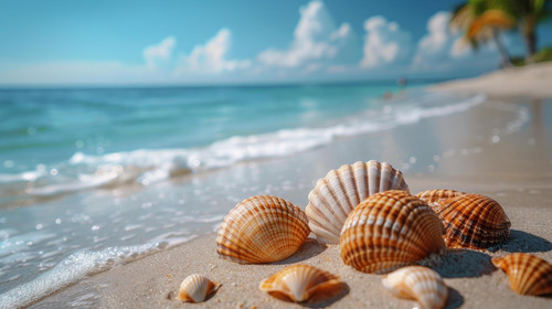 conchas do mar em arenoso de praia.jpg
