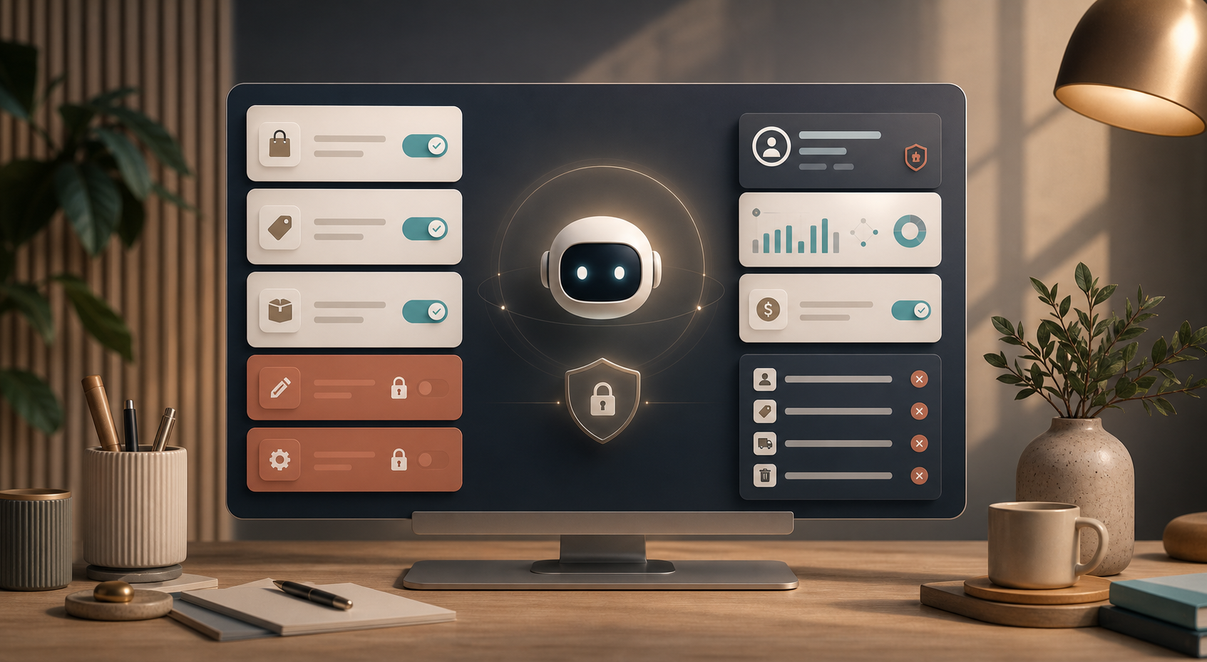 Shopify AI agent permissions illustration