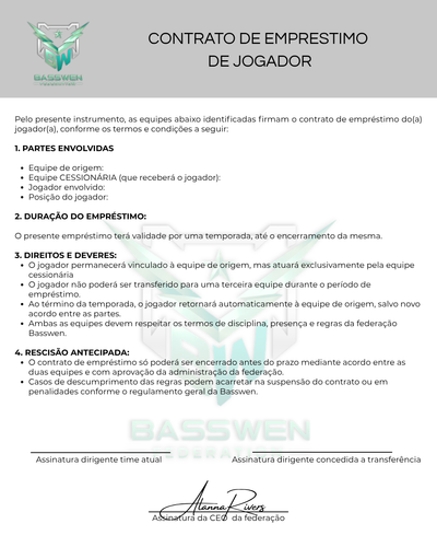Contrato de empréstimo de jogador BASSWEN FEDERAÇÃO Pelo presente instrumento, as equipes abaixo ide.png