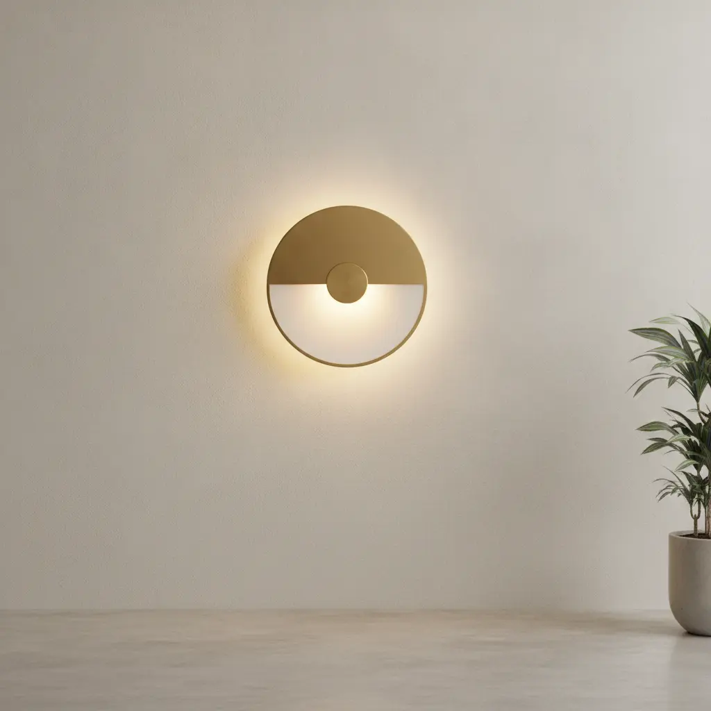 Stylish wireless wall sconce illuminating a minimalist room, showcasing elegant no-wire lighting