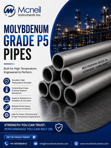 Molybdenum Grade P5 Pipes for Industrial Piping Systems.jpg