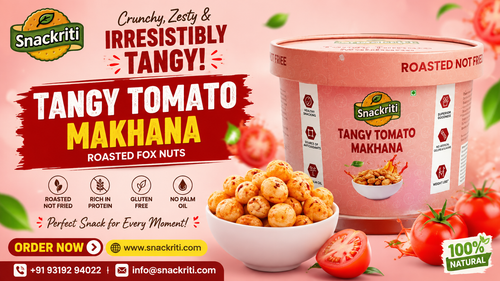 Tangy Tomato Makhana – Crunchy, Zesty & Flavoured Roasted Fox Nuts Snackriti.png