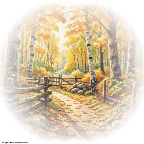 ein heller herbstwald mit zunen (6)