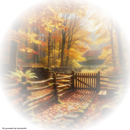 ein heller herbstwald mit zunen (2)