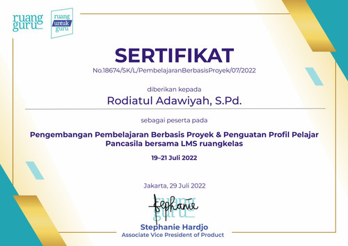 Rodiatul Adawiyah, S.Pd. Sertifikat Pelatihan Pengembangan Pembelajaran Berbasis Proyek & Penguatan .jpg