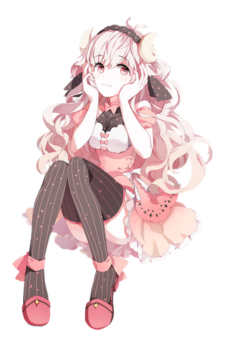 pretty in pink pink haired girl anime character illustration png clipart Photoroom.png