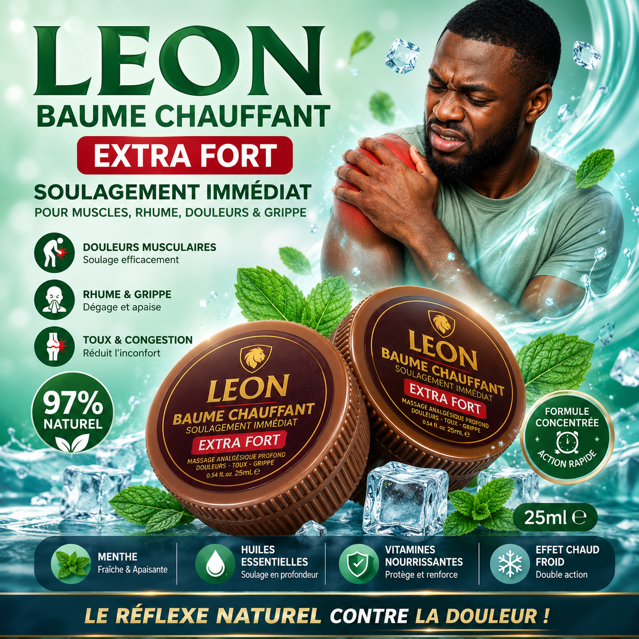 LEON Baume Chauffant Extra Fort – 25 ml