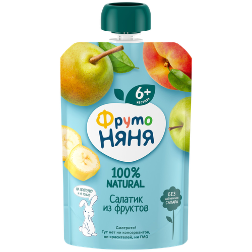 4600338007700 230943 ПЮРЕ ФРУТОНЯНЯ САЛАТИК ИЗ ФРУКТОВ 6+ 90ГР Д П.png